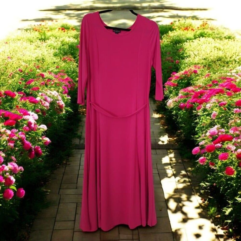 Brand New Nina Leonard Pink Dress, Size Large - Picture 3 of 7